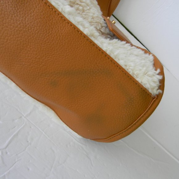 House of Want HOW We Are Dynamic Top Handle Satchel SHEARLING/TAN - Picture 8 of 8
